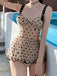 1960s Polka Dot Ruffled Skirted Swimsuit