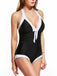 Black Halter Backless One-Piece Swimsuit