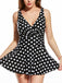 Black Strap Polka Dot Skirted Swimsuit
