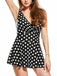 Black Strap Polka Dot Skirted Swimsuit