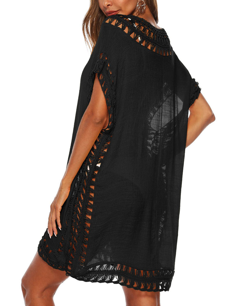 Solid Cut Out Bohemian Cover Up