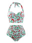 Retro 1950s Cherry Summer Halter Swimsuit