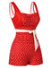 Red 1930s Polka Dot One-piece Swimsuit