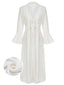 White 1960s Solid V-neck Wrap Cover-up