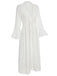 White 1960s Solid V-neck Wrap Cover-up