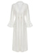 White 1960s Solid V-neck Wrap Cover-up