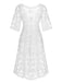 White 1960s Lace V-neck Wrap Cover-up
