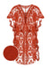 Red 1960s Embroidery Hollow Wrap Cover-up