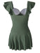 Green 1940s Solid One-Piece Swimsuit