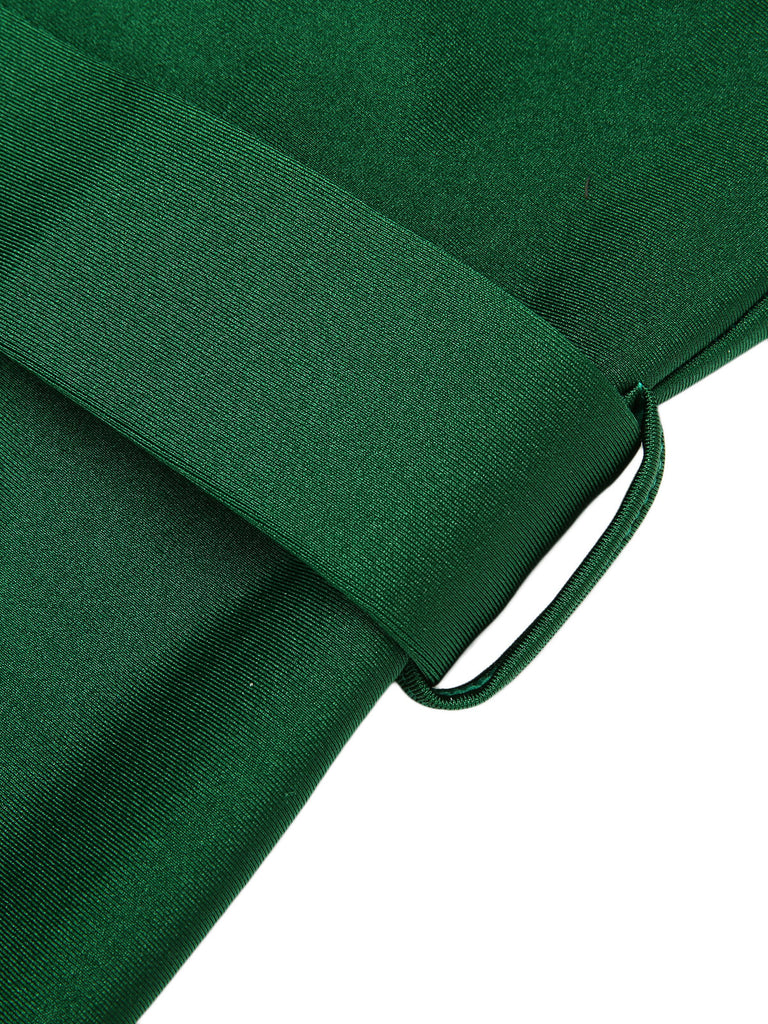 Green 1940s Sleeveless Backless Halter Swimsuit