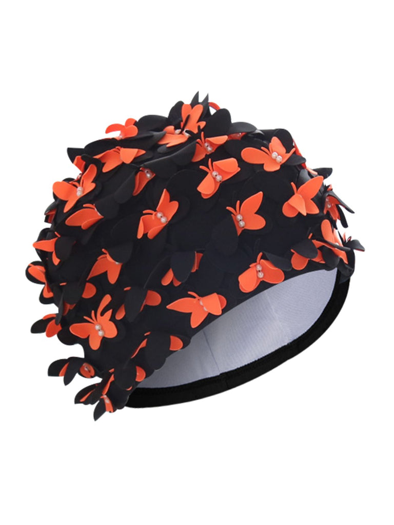 Hand-Made Flower Pearl Swimming Cap