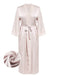 Light Pink 1940s Lace-up Satin Sleepwear