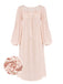 Pink 1960s Puff Sleeves Knitted Nightgown