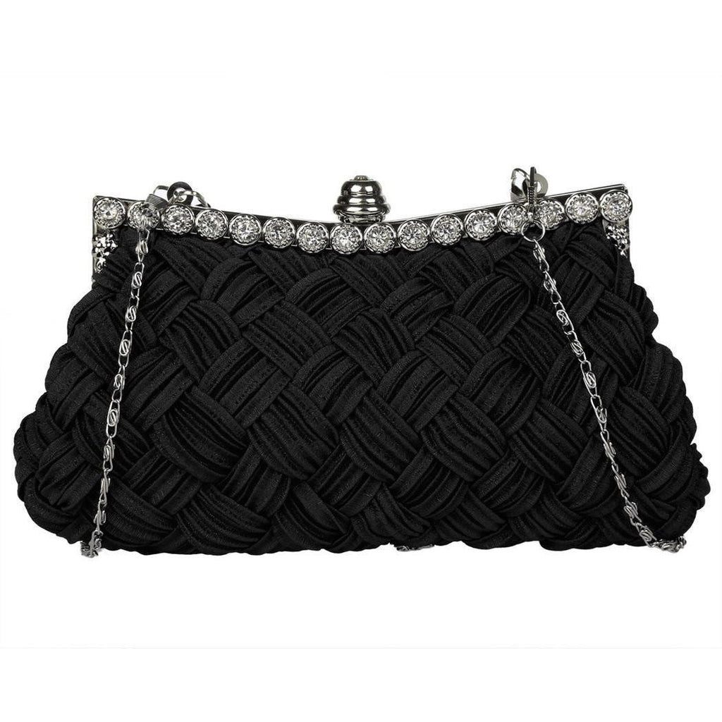 Black Cloth With Rhinestones Evening Bag / Clutch / Purse by 