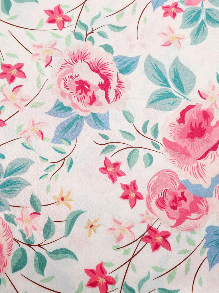 Pink 1950s Halter Floral Swing Dress