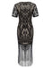 [US Warehouse] Black 1920s Fringe Lace Flapper Dress