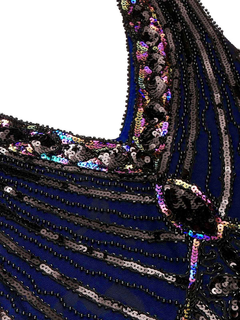[US Warehouse] Blue 1920s Sequined Flapper Dress