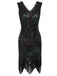 [US Warehouse] Dark Green 1920s Sequined Flapper Dress