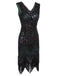 [US Warehouse] Dark Green 1920s Sequined Flapper Dress
