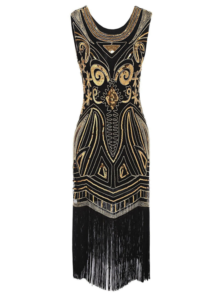 [US Warehouse] 1920s Sequined Fringe Flapper Dress