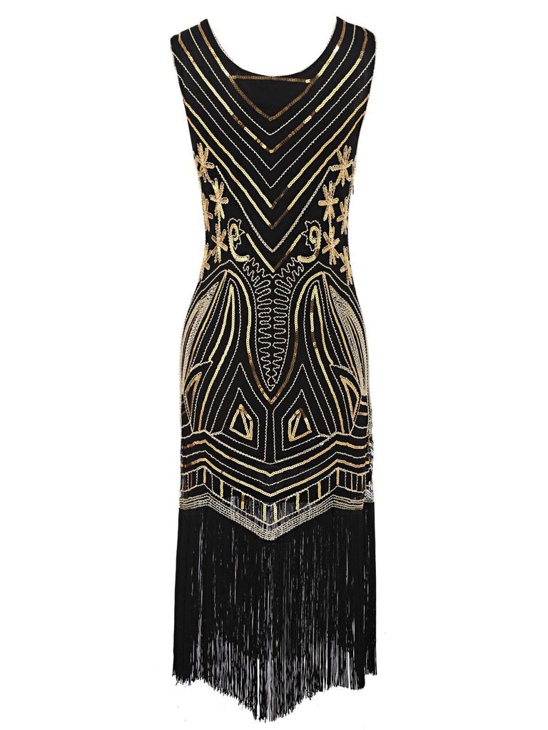 [US Warehouse] 1920s Sequined Fringe Flapper Dress