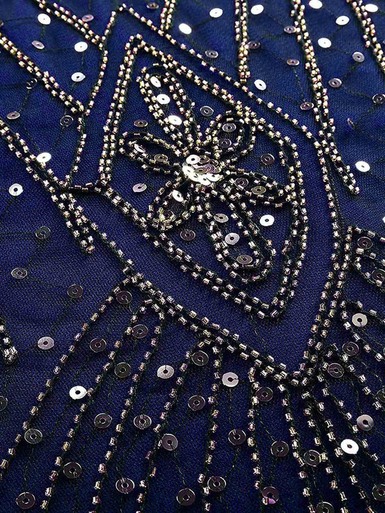 [US Warehouse] Blue 1920s Sequined Maxi Flapper Dress