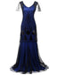 1920s Sequined Maxi Flapper Dress