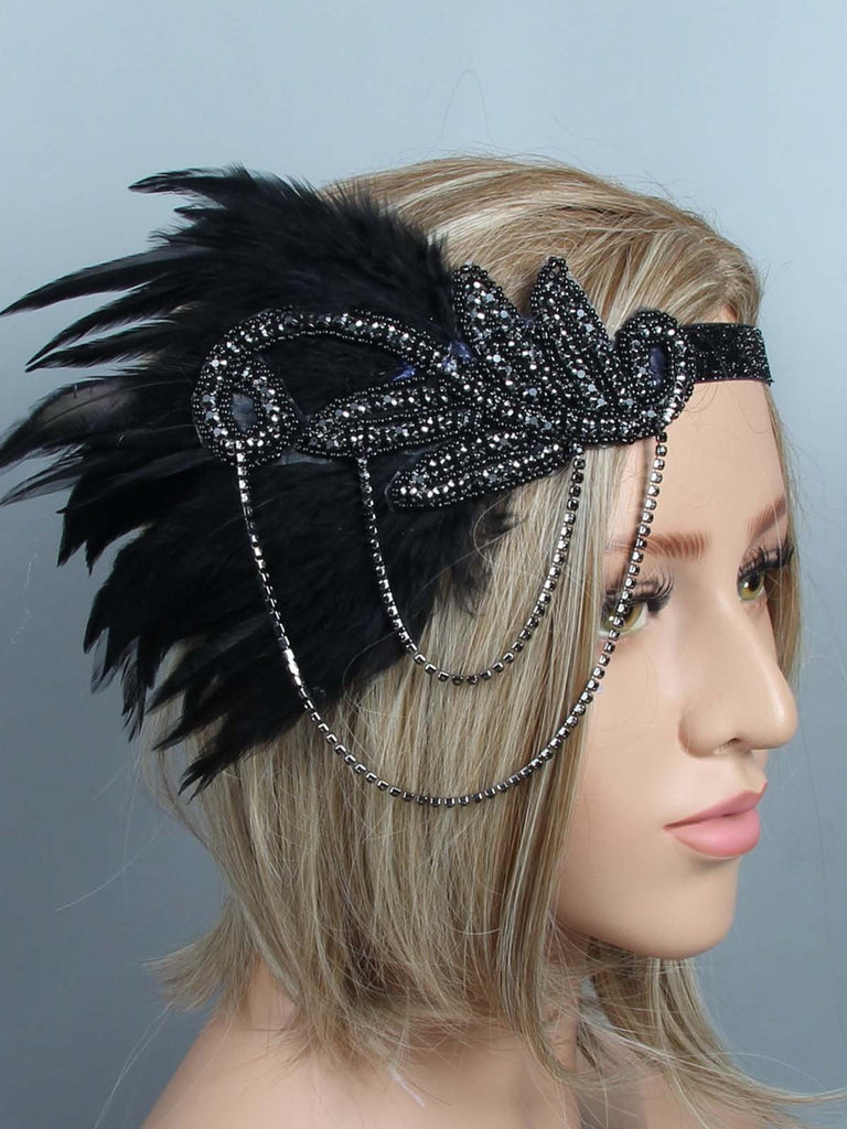 US Warehouse] 1920s Feather Flapper Headpiece