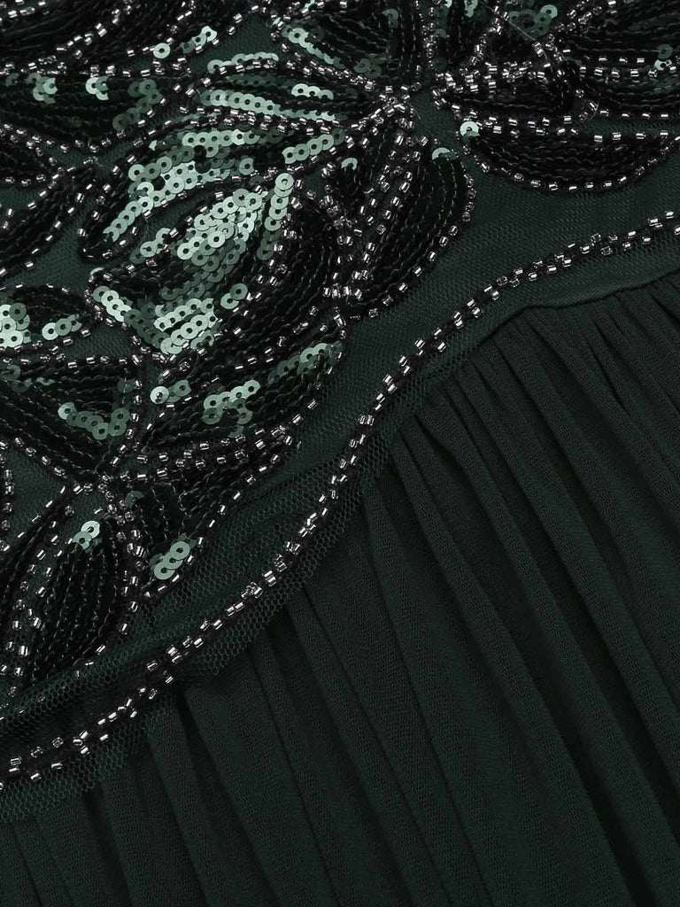 [US Warehouse] Green 1920s Sequin Maxi Flapper Dress