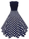 [US Warehouse] Blue 1950s Floral Plus Size Swing Dress