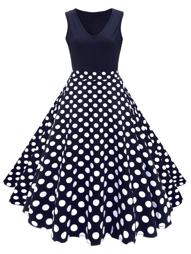 [US Warehouse] Blue 1950s Floral Plus Size Swing Dress