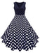 [US Warehouse] Blue 1950s Floral Plus Size Swing Dress