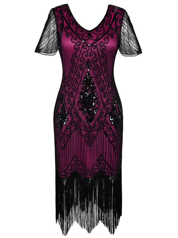 [US Warehouse] 1920s Sequin Art Deco Flapper Dress | Retro Stage