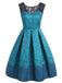 [US Warehouse] 1950s Lace Floral Print Swing Dress