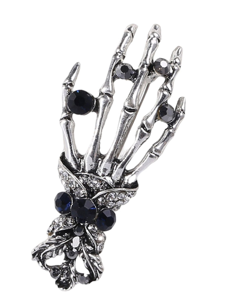 Retro Halloween Skeleton Hand Brooch
