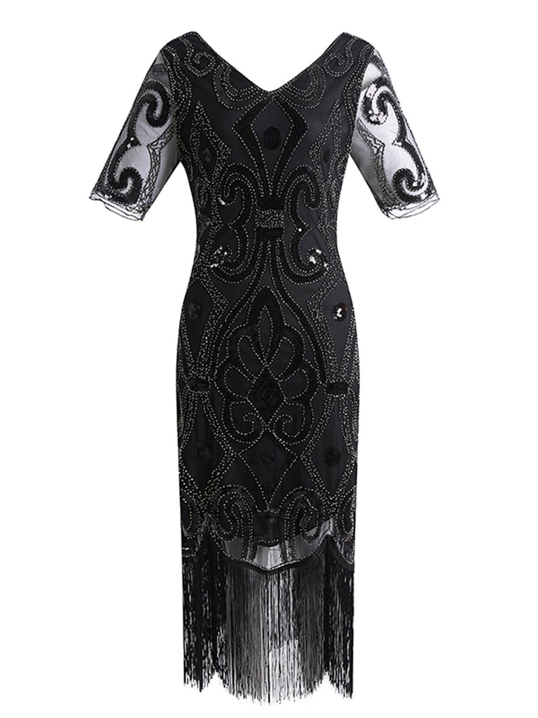 Silver 1920s Sequin Fringe Gatsby Dress: timeless style reimagined