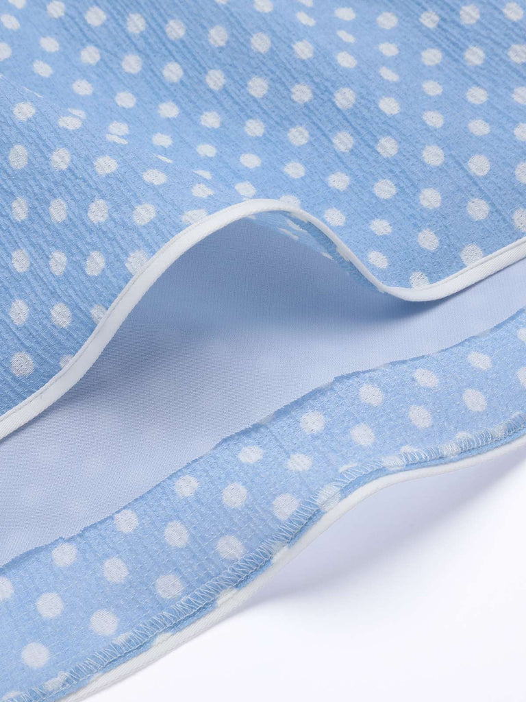 Sky Blue 1950s Strap Polka Dot Swing Dress — vintage elegance for the modern woman