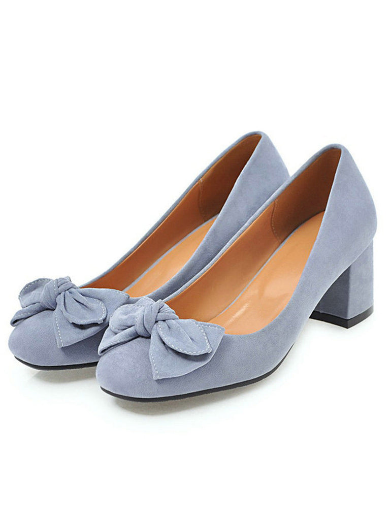 Solid Colored Bow-Knot Wedge Shoes — vintage elegance for the modern woman