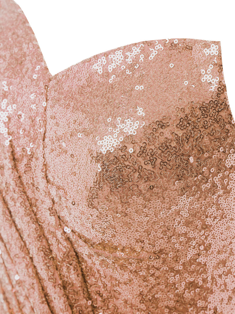 Strapless Sequin Fold Prom Dress, classic vintage style elegant retro fashion - Image 4