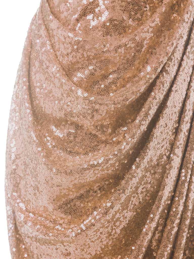Strapless Sequin Fold Prom Dress, classic vintage style elegant retro fashion - Image 5