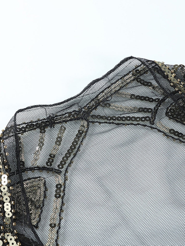 Vintage Sequin Handmade Fringed Cape - vintage fashion, retro style