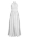 1950s Chiffon Sleeveless Solid Vintage Dress