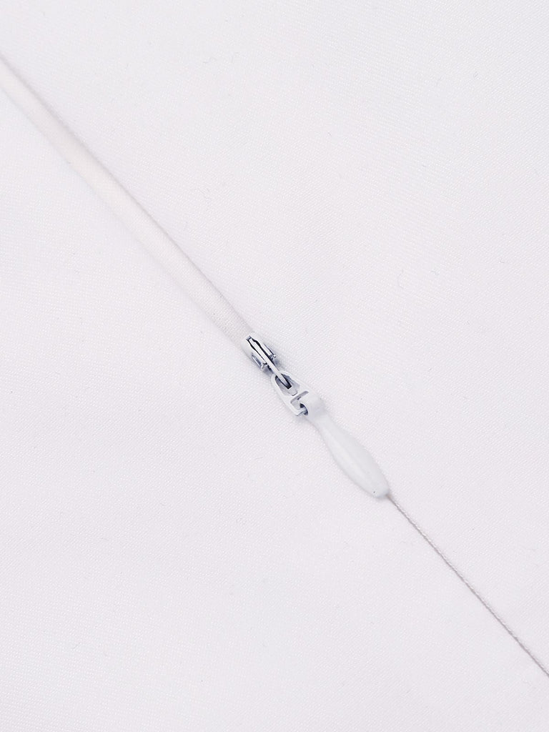 White 1950s Halter Belted Swing Dress: timeless style reimagined