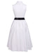 White 1950s Halter Belted Swing Dress: timeless style reimagined