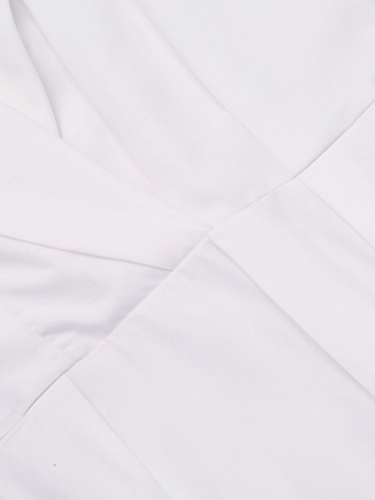 White 1950s Halter Belted Swing Dress — vintage elegance for the modern woman