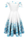 White 1950s Off Shoulder Snowflake Dress: timeless style reimagined