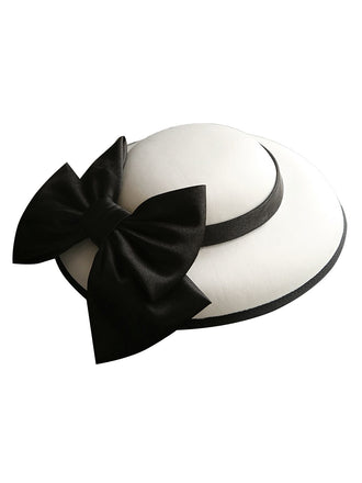 White Retro Bow Knot Wedding Hat: timeless style reimagined