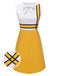 White & Yellow 1960s Bowknot Patchwork Dress, vintage dress, retro fashion - perfect for women who love vintage and retro fashion