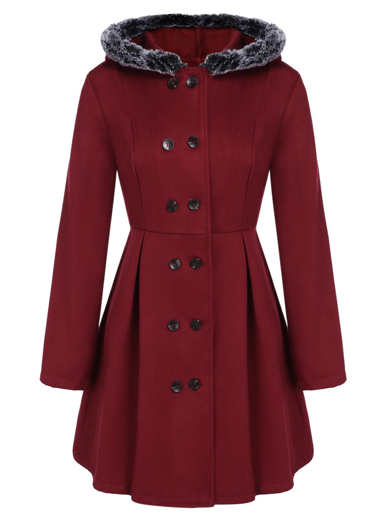1950s Fur Collar Hooded Coat | 1950s | vintage outerwear, retro jacket