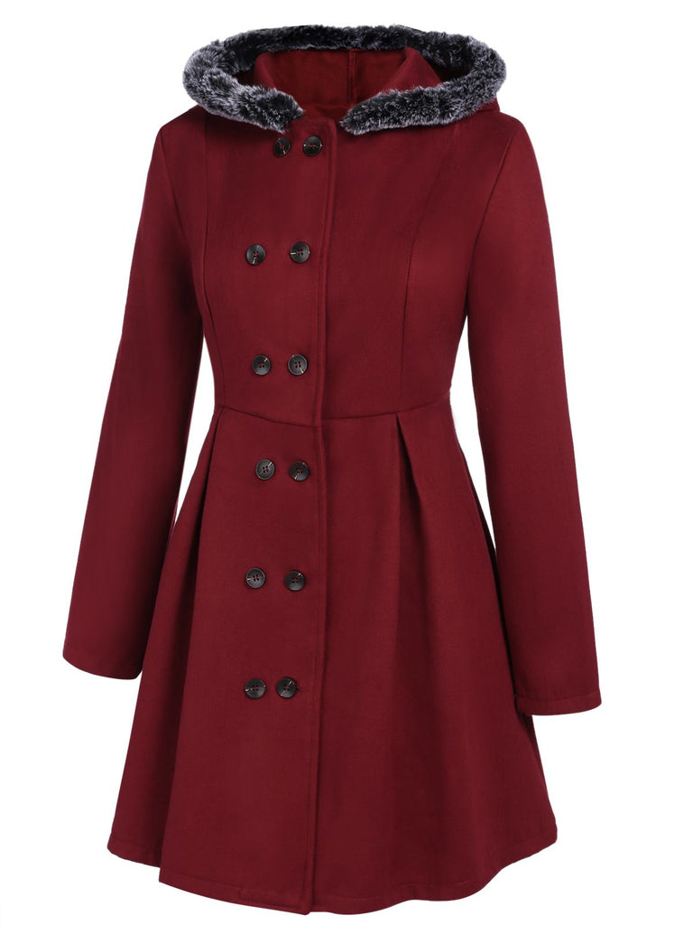 1950s Fur Collar Hooded Coat | 1950s | vintage outerwear, retro jacket